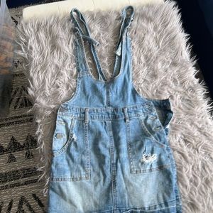 Hot topic suspender denim dress